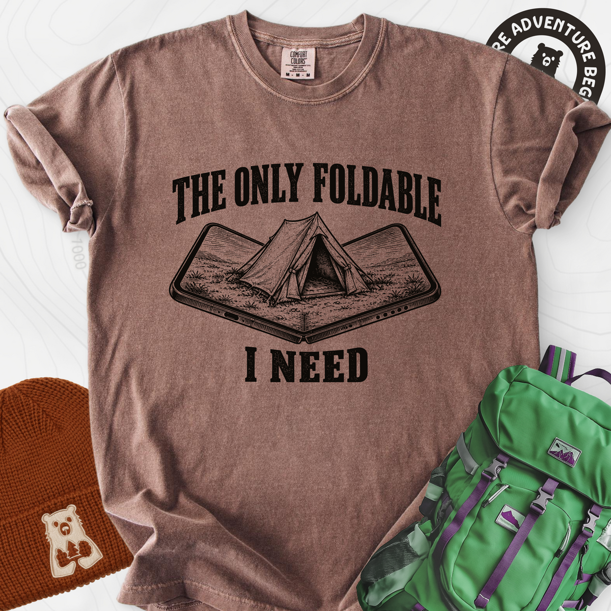 The Only Foldable I Need T-Shirt — Espresso — Front print [studio:1dfDRTn18tC3er59vC34EQS2bg9LRCW1l]