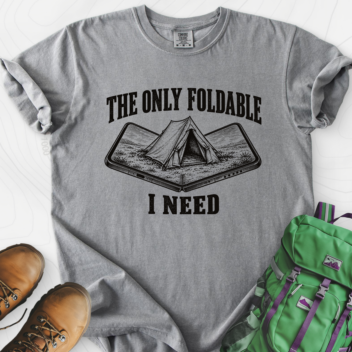The Only Foldable I Need T-Shirt — Grey — Front print [studio:1COuAyV_KJk-e0_pROUNxyhGNilH6N0vR]