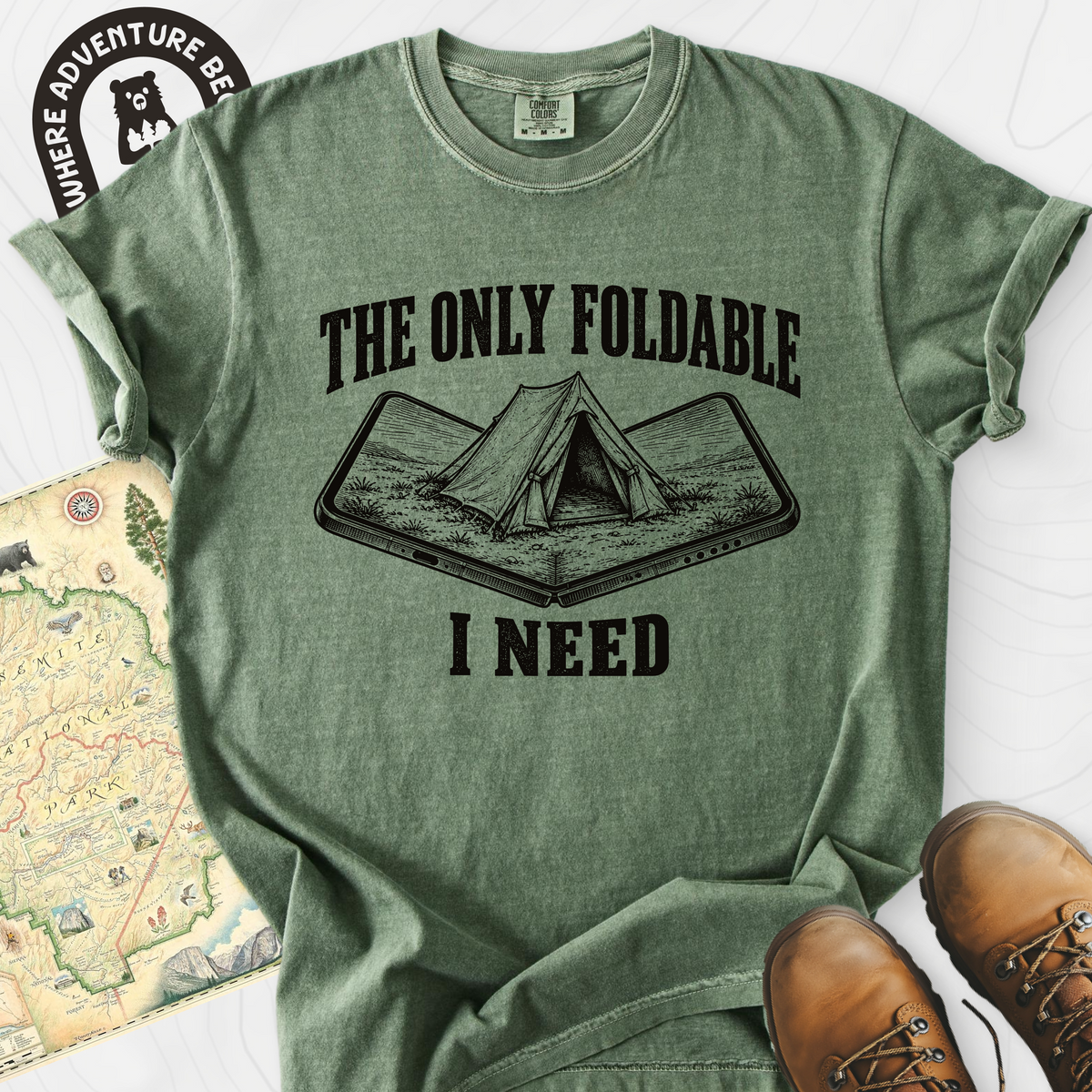 The Only Foldable I Need T-Shirt — Moss — Front print [studio:1BjcT_mlwIEd76qgAZa7MvZGT1rWfpTht]