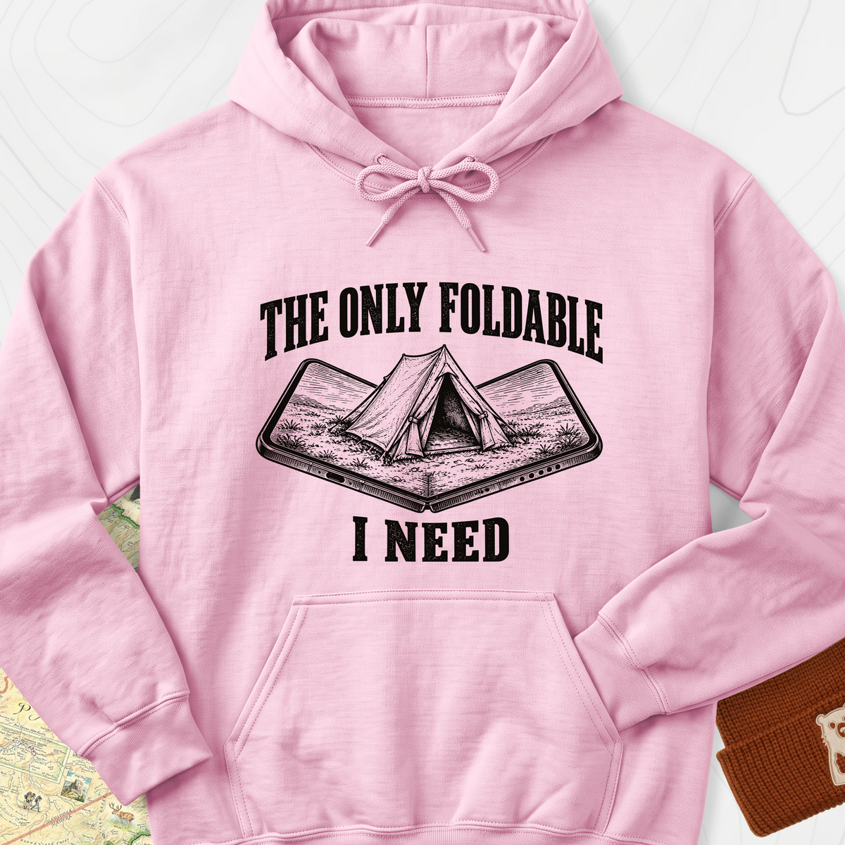 The Only Foldable I Need Hoodie — Light Pink — Front print [studio:1voDLF9vnu80R3VPmJI8eMenA2Jse2MIT]