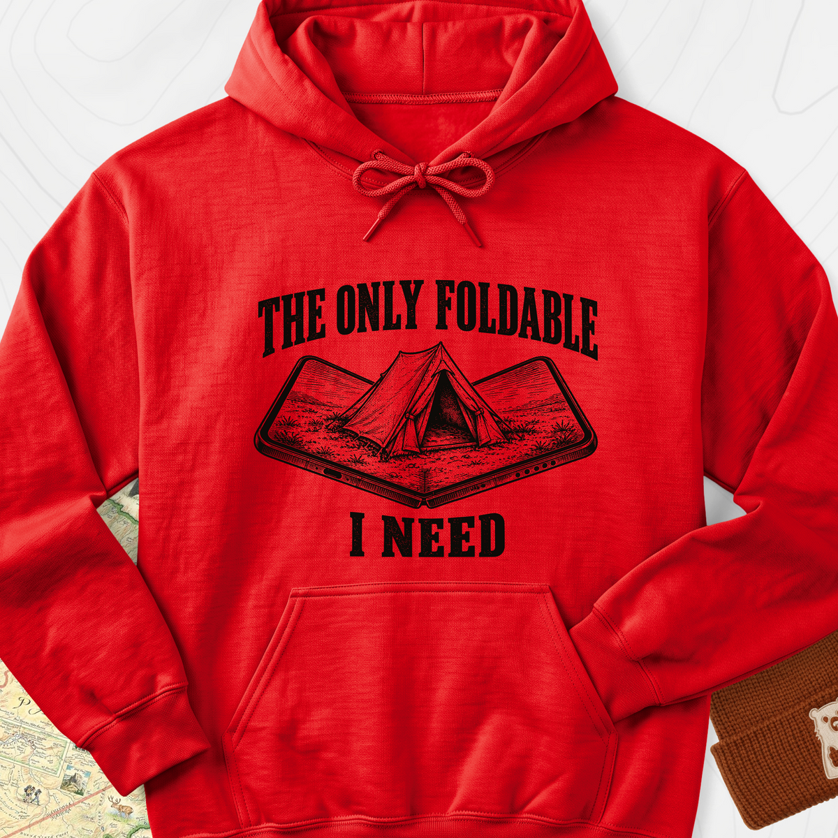 The Only Foldable I Need Hoodie — Red — Front print [studio:1gveGZJ2KhlbsgRoKmRZ-7ppsSFzwuP3s]