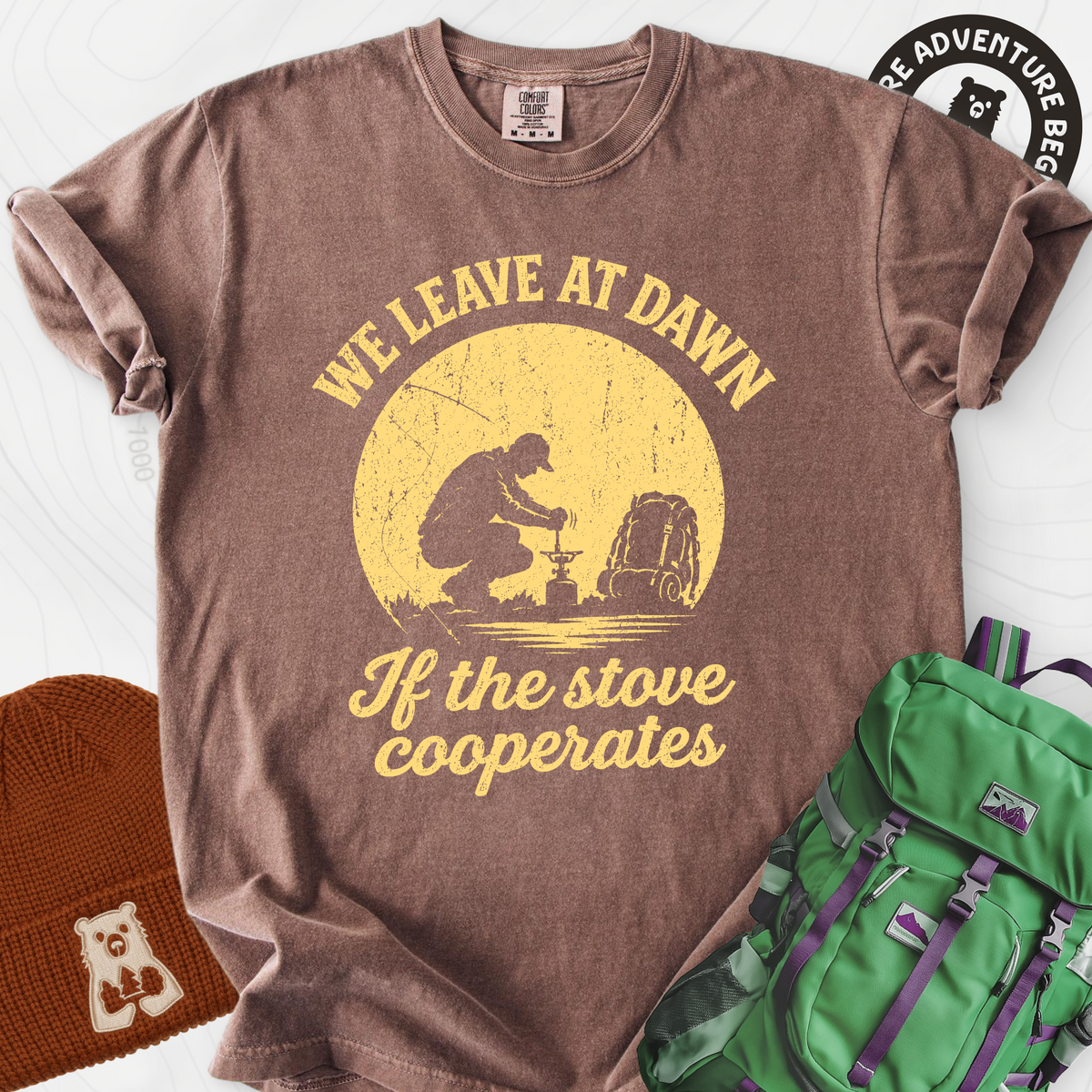 We Leave at Dawn T-Shirt — Espresso — Front print [studio:14Necl3hNj7g3bA7mqmZtjBJtlP1BfM6S]