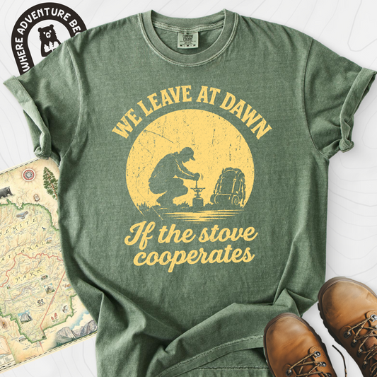 We Leave at Dawn T-Shirt — Moss — Front print [studio:1LZOWDwq6491gsh21JBsgtdVAl59D6Qrq]