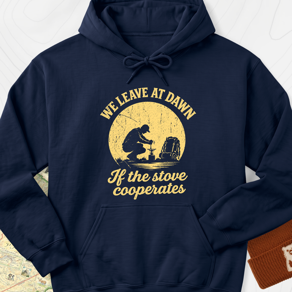 We Leave at Dawn Hoodie — Navy — Front print [studio:1c0VGGqVmUIPSRh7kCzNCJjCrSqJDZy23]