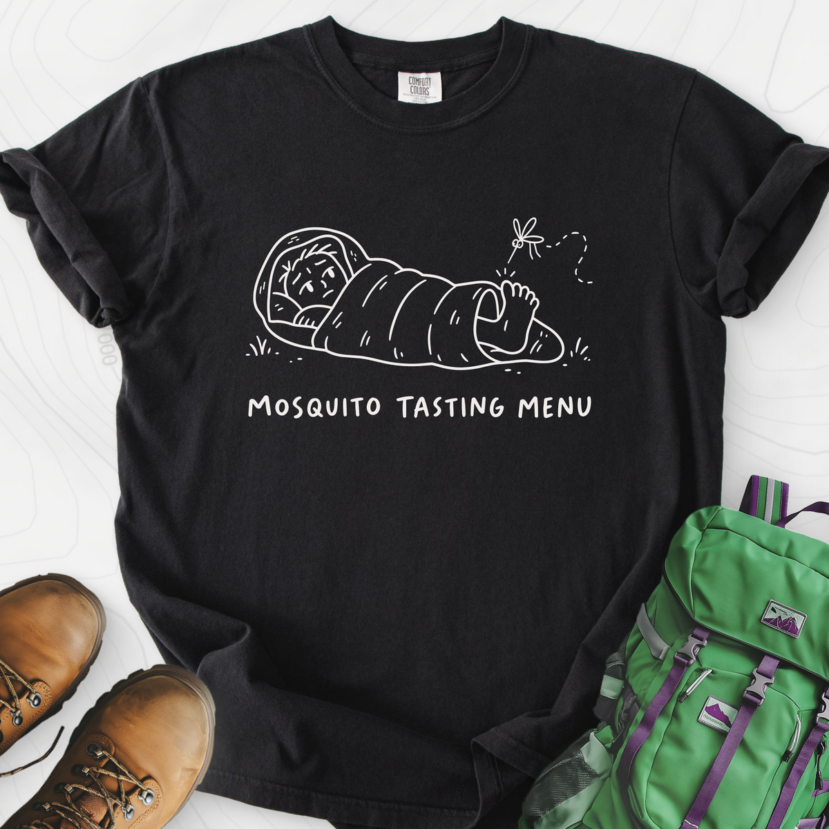 Mosquito Tasting Menu T-Shirt — Black — Front print [studio:1tl0m7QeoJGvua8UgYHGMC4vUYmOWUKbV]