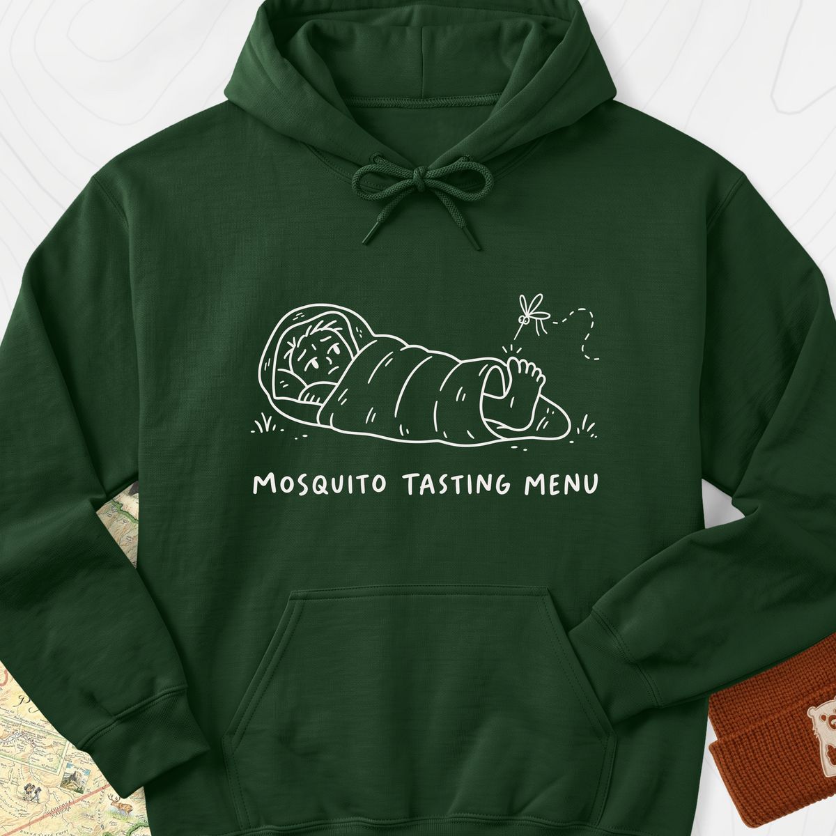 Mosquito Tasting Menu Hoodie — Forest Green — Front print [studio:1GMvswgALGd_Smryp3F58ya_h3xwjqlfS]