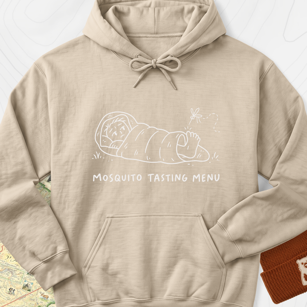 Mosquito Tasting Menu Hoodie — Sand — Front print [studio:1OQefLnULP5ZMKEpaZBhCk4rtCw2zC58g]