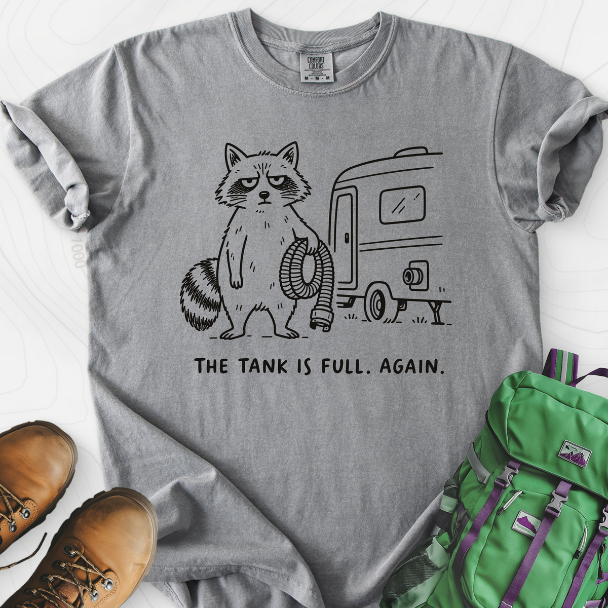 The Tank Is Full Again T-Shirt — Grey — Front print [studio:1WjJ4j3GtGwPF4yNwrNAEPvJTwh5xkFY1]