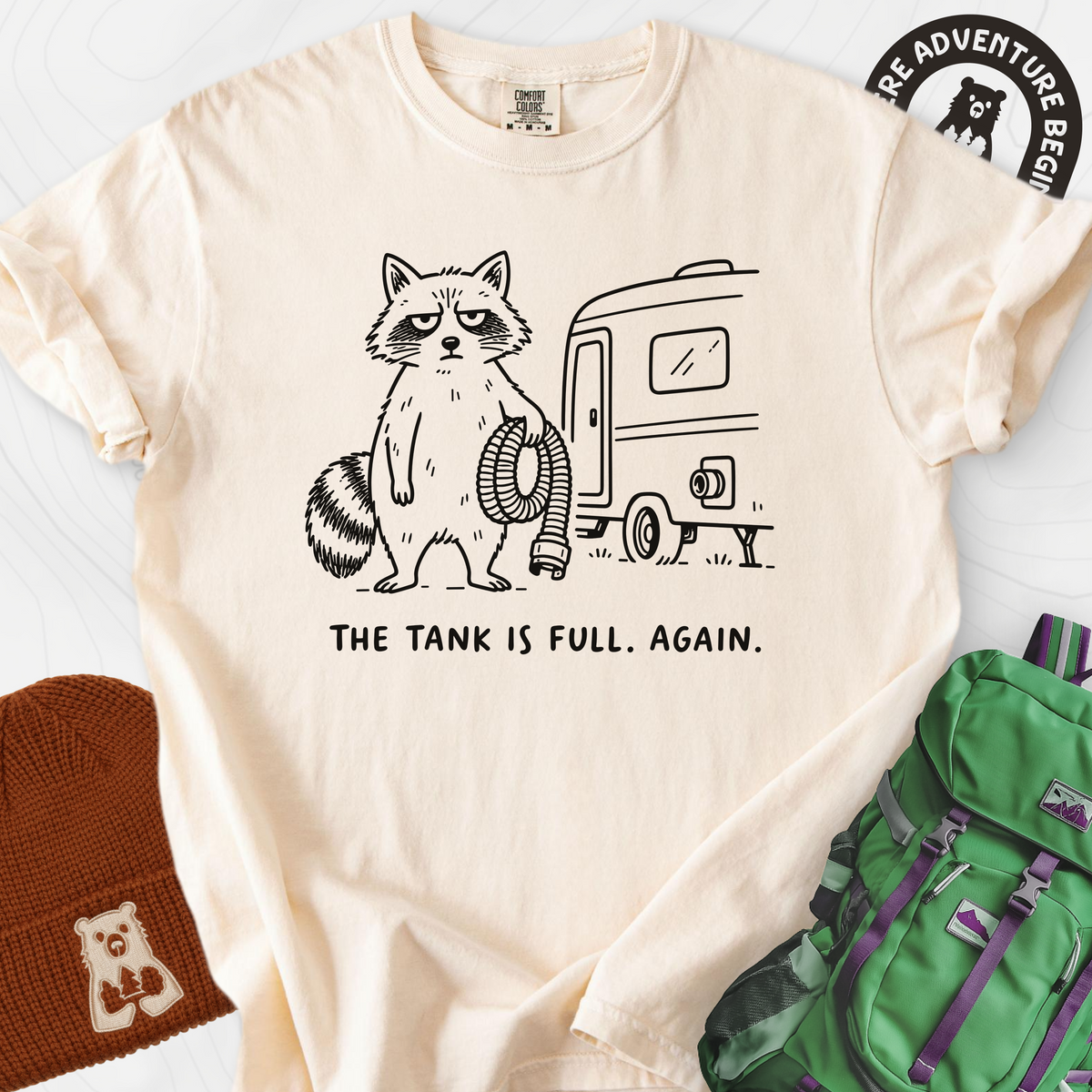 The Tank Is Full Again T-Shirt — Ivory — Front print [studio:1vKpjEZK24LKcfLUtMZ2DHOcSmJBAYQj4]