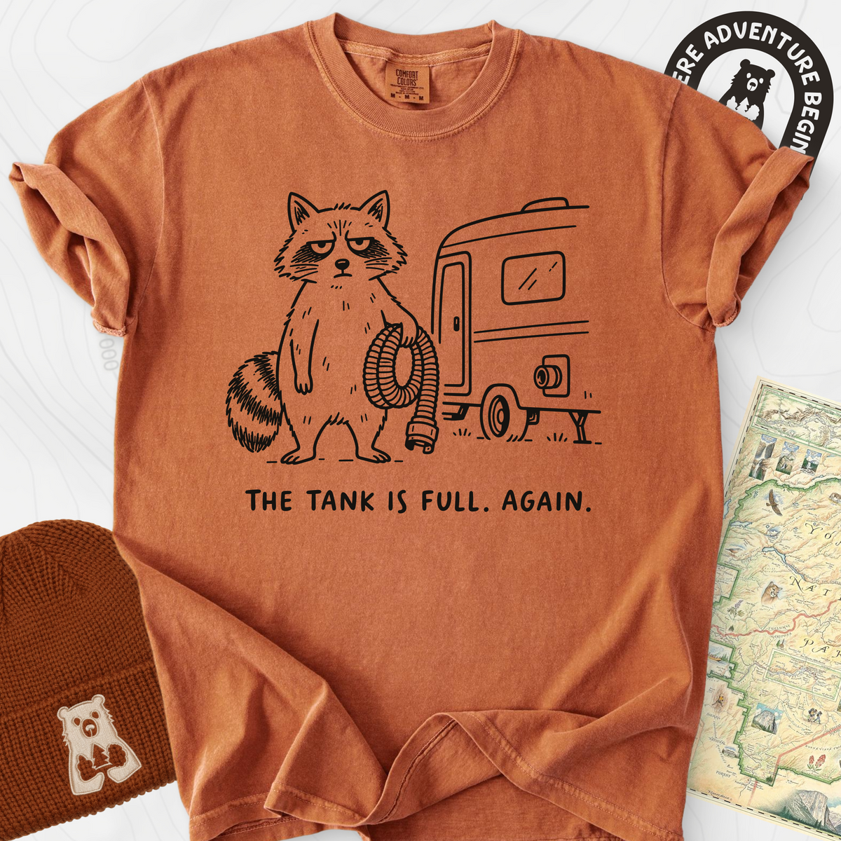 The Tank Is Full Again T-Shirt — Yam — Front print [studio:1pJqQZ6wzZWA7pIPinT7iAINNqxgZ23-w]