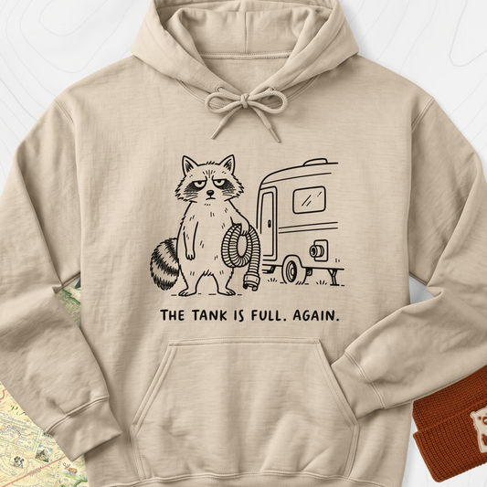 The Tank Is Full Again Hoodie — Sand — Front print [studio:1ZkqMK0BLcke4Ftn1p6thAOsgsmX9NJcD]