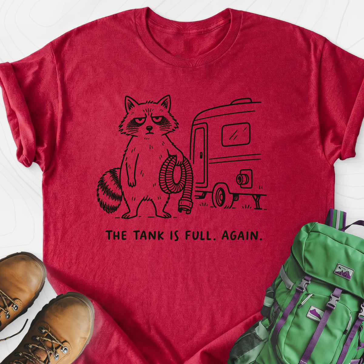 The Tank Is Full Again Lightweight T-Shirt — Heather Red — Front print [studio:1l9eX_TEmgYdsf2YOV_MxR3OW3RQQ4pPg]