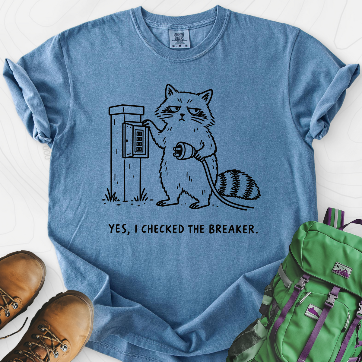I Checked the Breaker T-Shirt — Blue Jean — Front print [studio:1o-t36kT5_VVJ4SZUA6LBlvaHpniuk4F4]