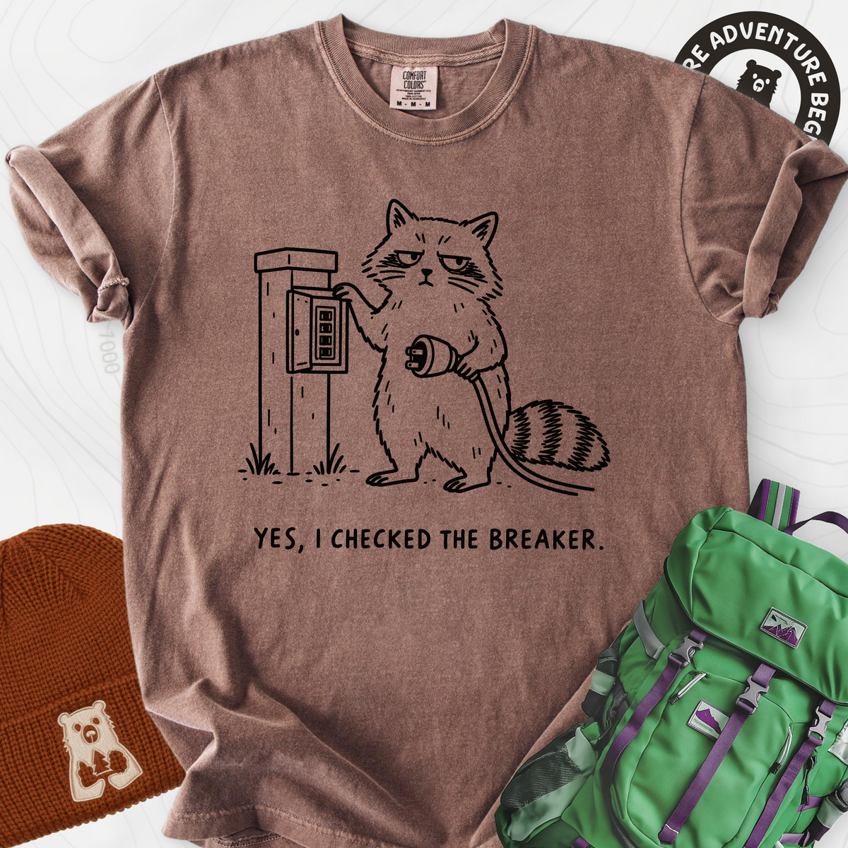 I Checked the Breaker T-Shirt — Espresso — Front print [studio:1RtSkiRL9L2BF-xxZrn1lxHY2EJVdKA4u]