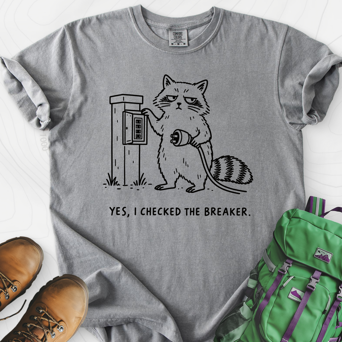 I Checked the Breaker T-Shirt — Grey — Front print [studio:1Ig7MglIK7Xu7ucxdL3_Boc3enOSrx8Ea]