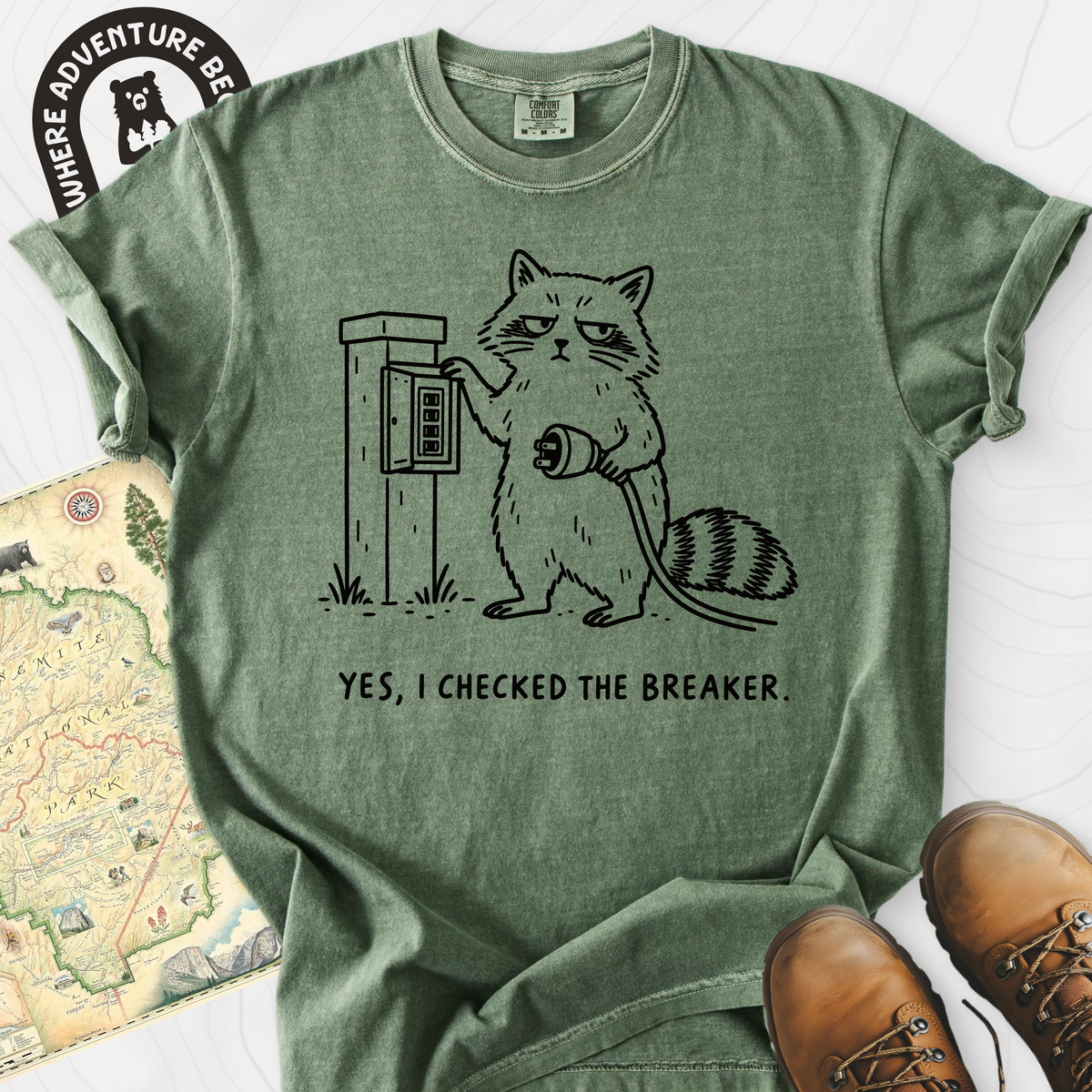 I Checked the Breaker T-Shirt — Moss — Front print [studio:1ks1Lh2XQqgD801_RZMoFvl3mzoQJwz-u]