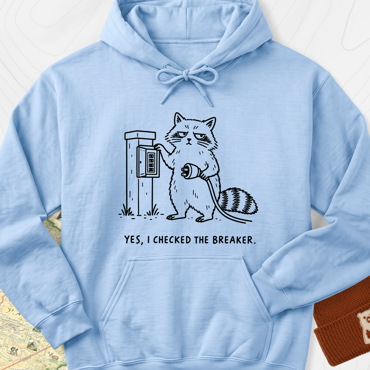 I Checked the Breaker Hoodie — Light Blue — Front print [studio:1c8pfke45ALljX9iS24tFvpxEjcBrsctt]