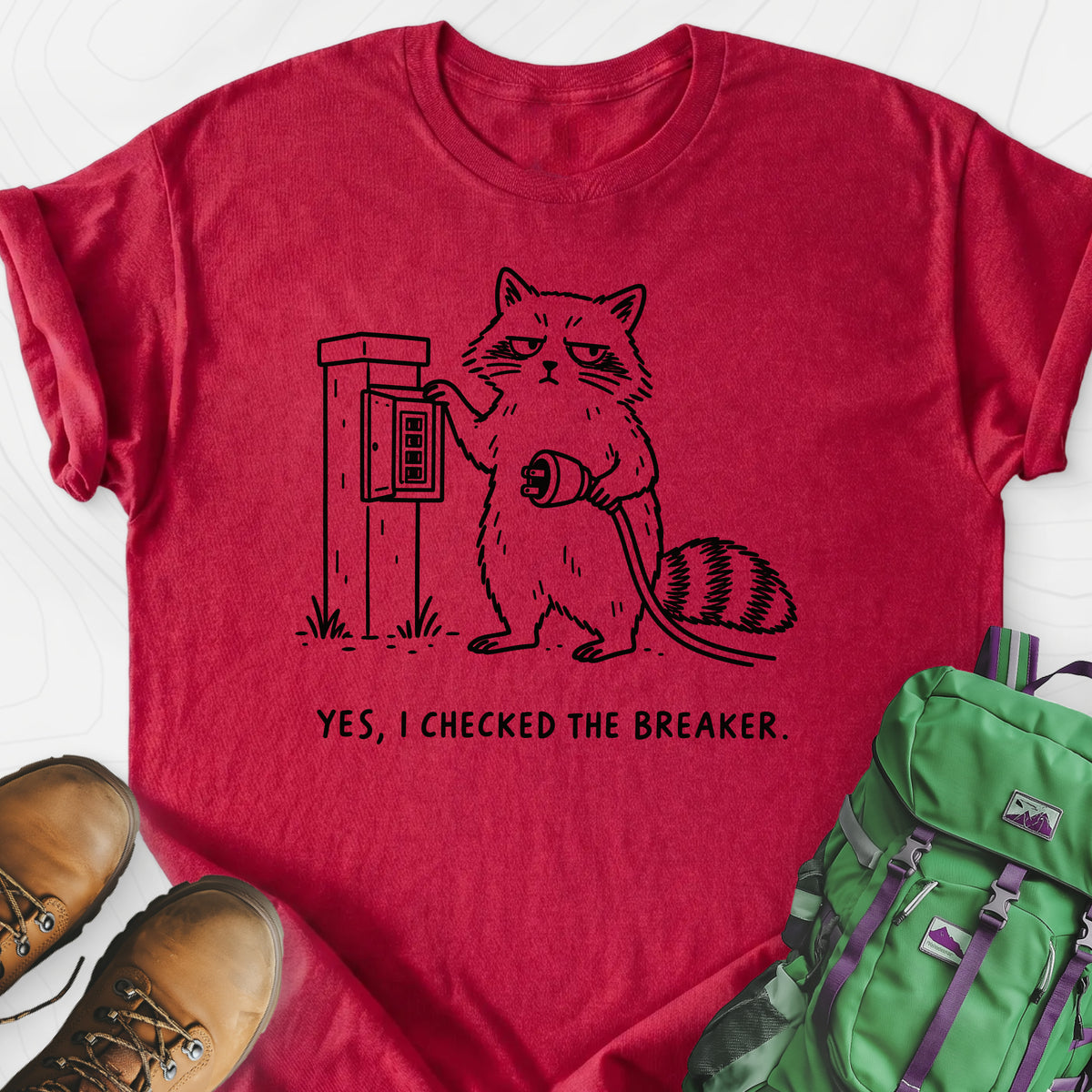 I Checked the Breaker Lightweight T-Shirt — Heather Red — Front print [studio:1OkTpNVbO_oKiUpP8Tl_dNUUHuUJlkQ-d]