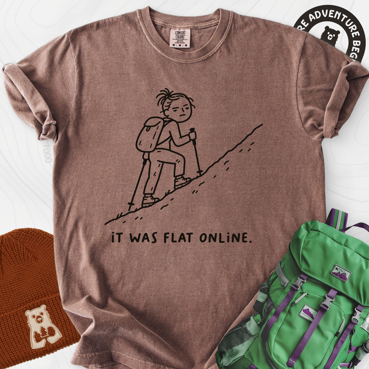It Was Flat Online T-Shirt — Espresso — Front print [studio:1l5swbCW7hzYjB2GonIQsXMcElnhmeyYq]