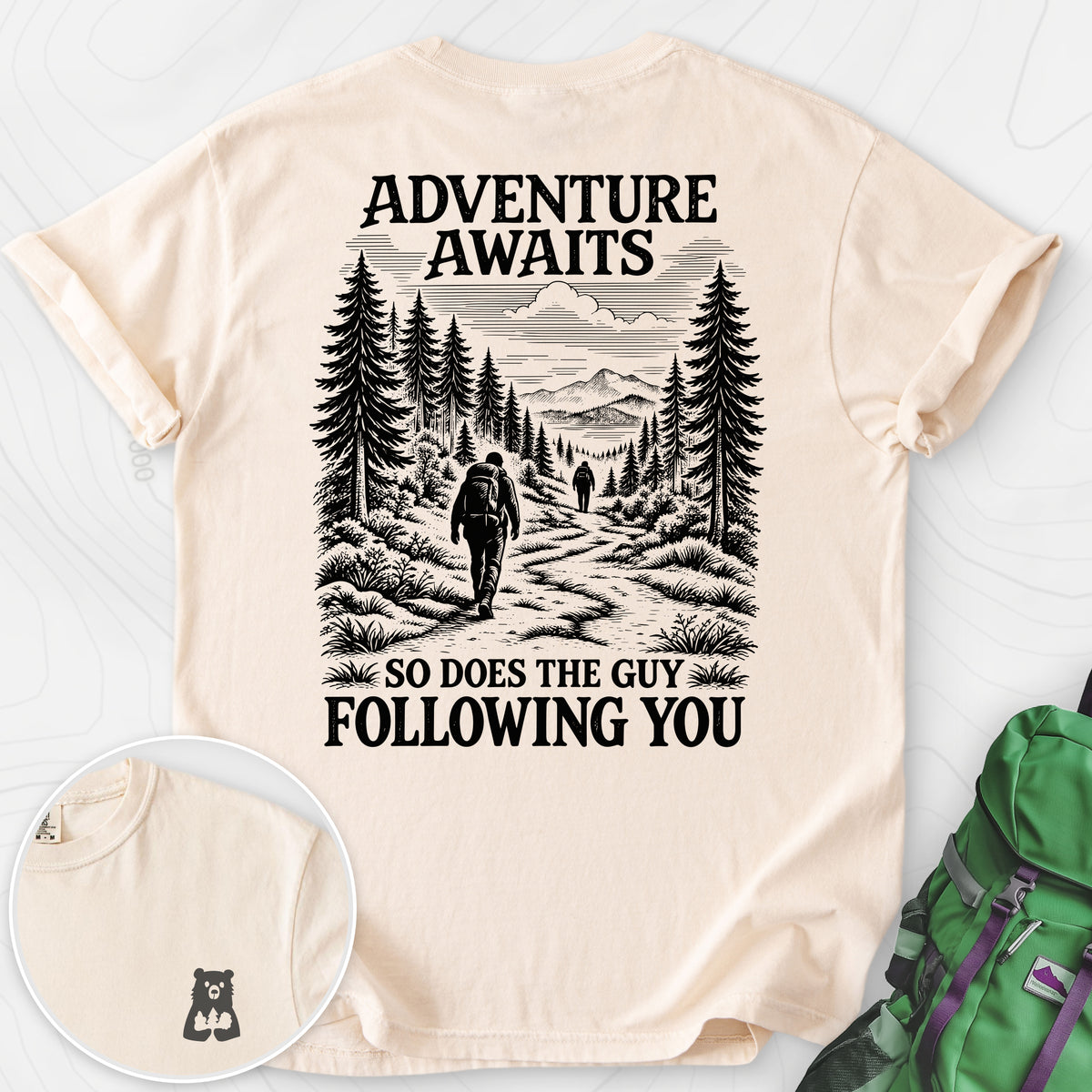 Adventure Awaits Stalker Back Print — Ivory — Back print