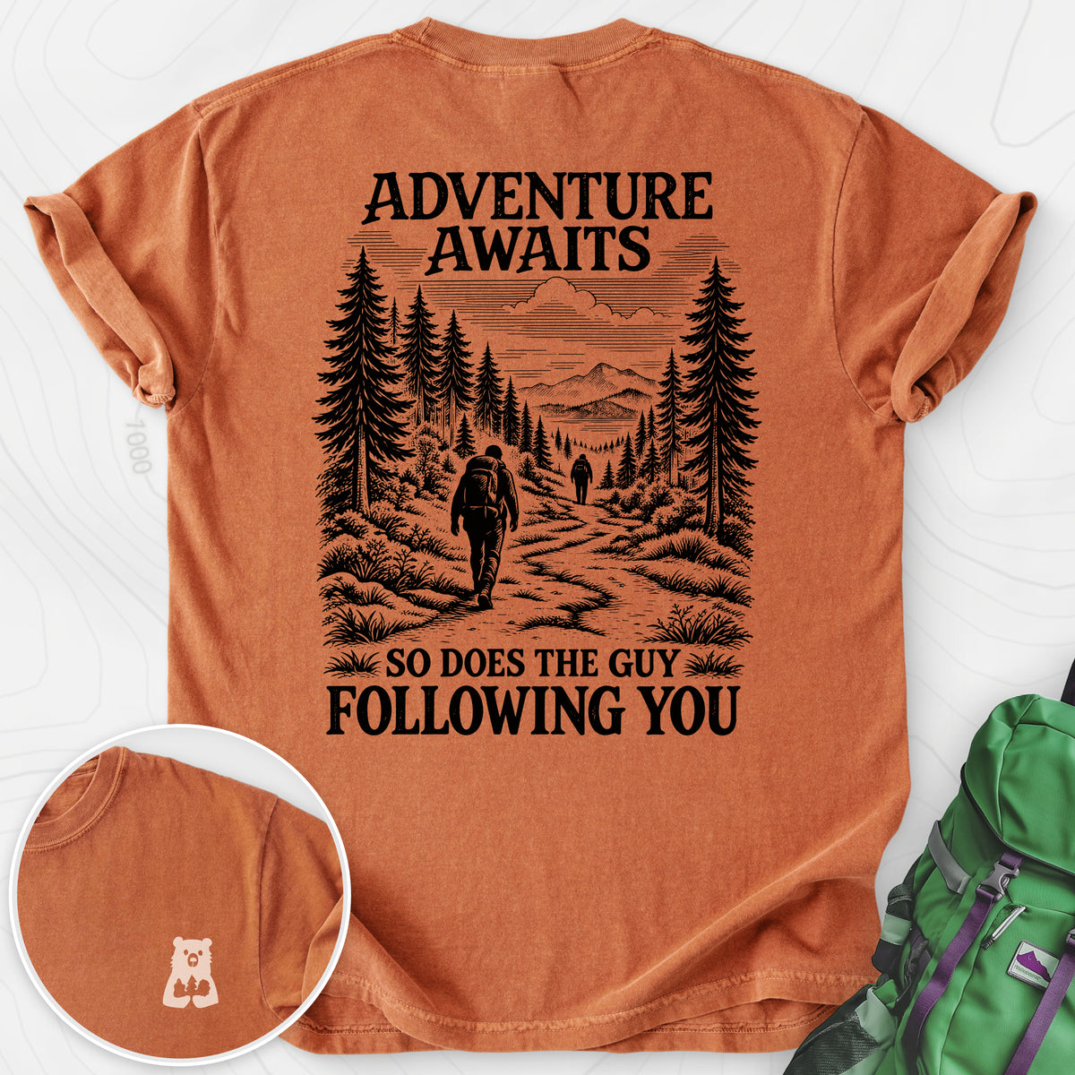 Adventure Awaits Stalker Back Print — Yam — Back print