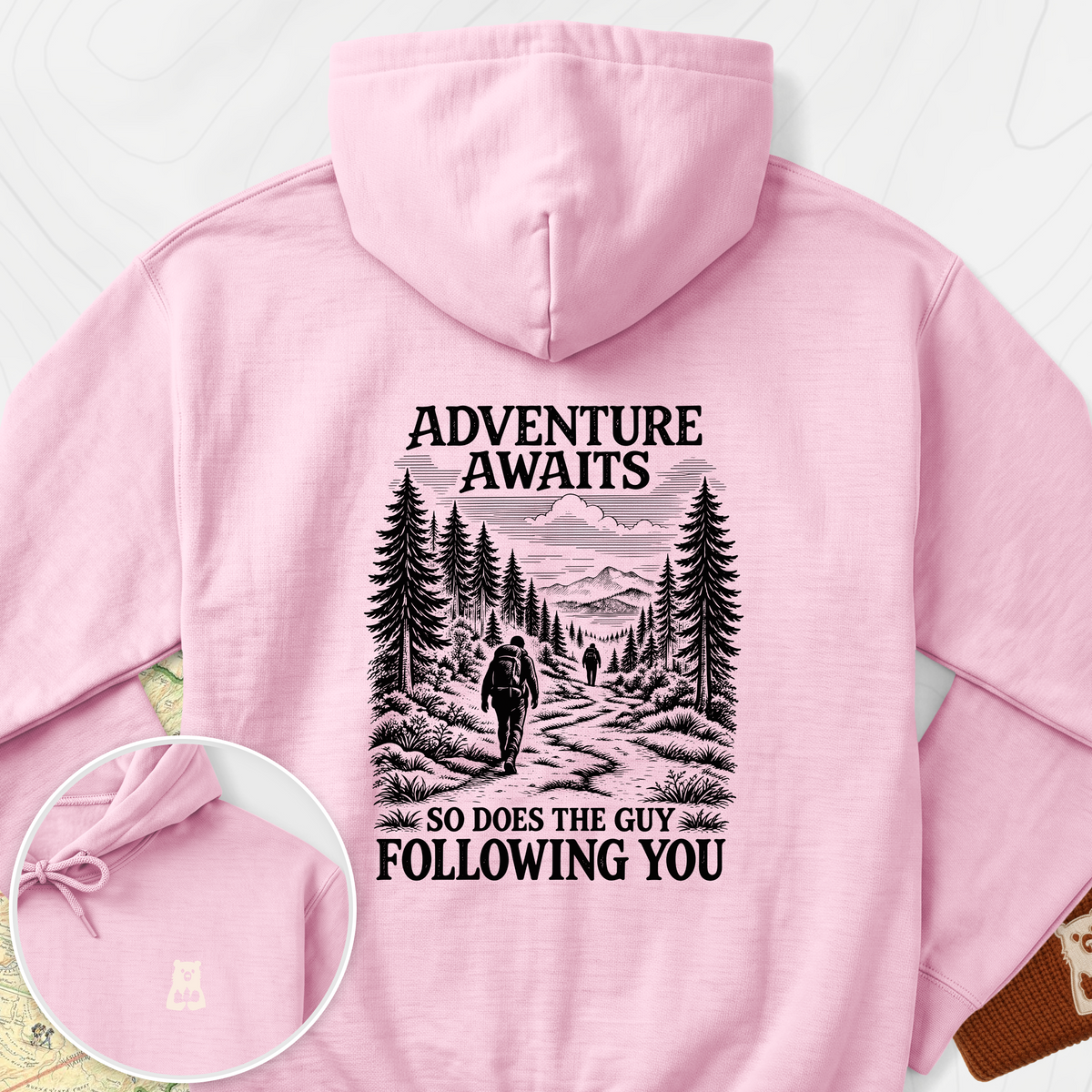 Adventure Awaits Stalker Back Print Hoodie — Light Pink — Back print [studio:1WJYjx3zF_sQg2-y2k-dBttENpfY9Nn-4]