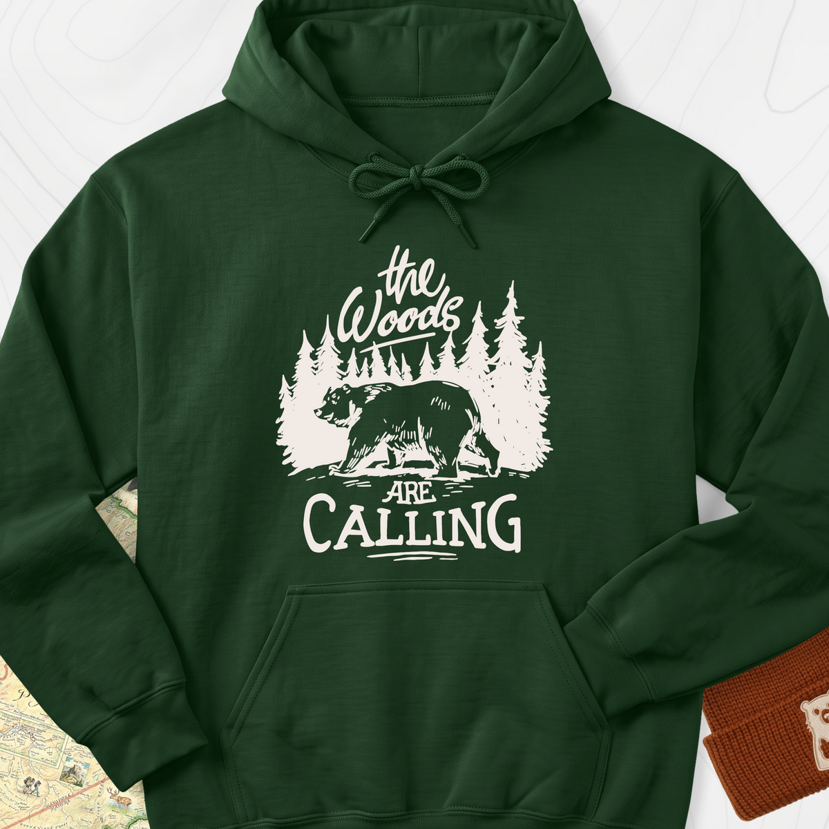 The Woods T-Shirt Hoodie - Forest Green