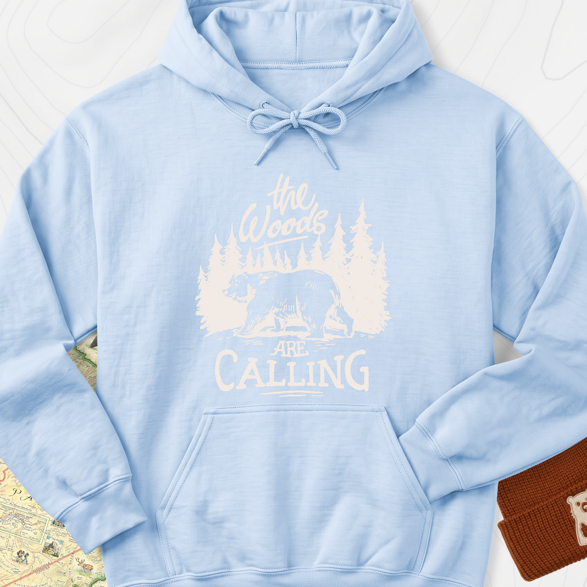 The Woods T-Shirt Hoodie - Light Blue