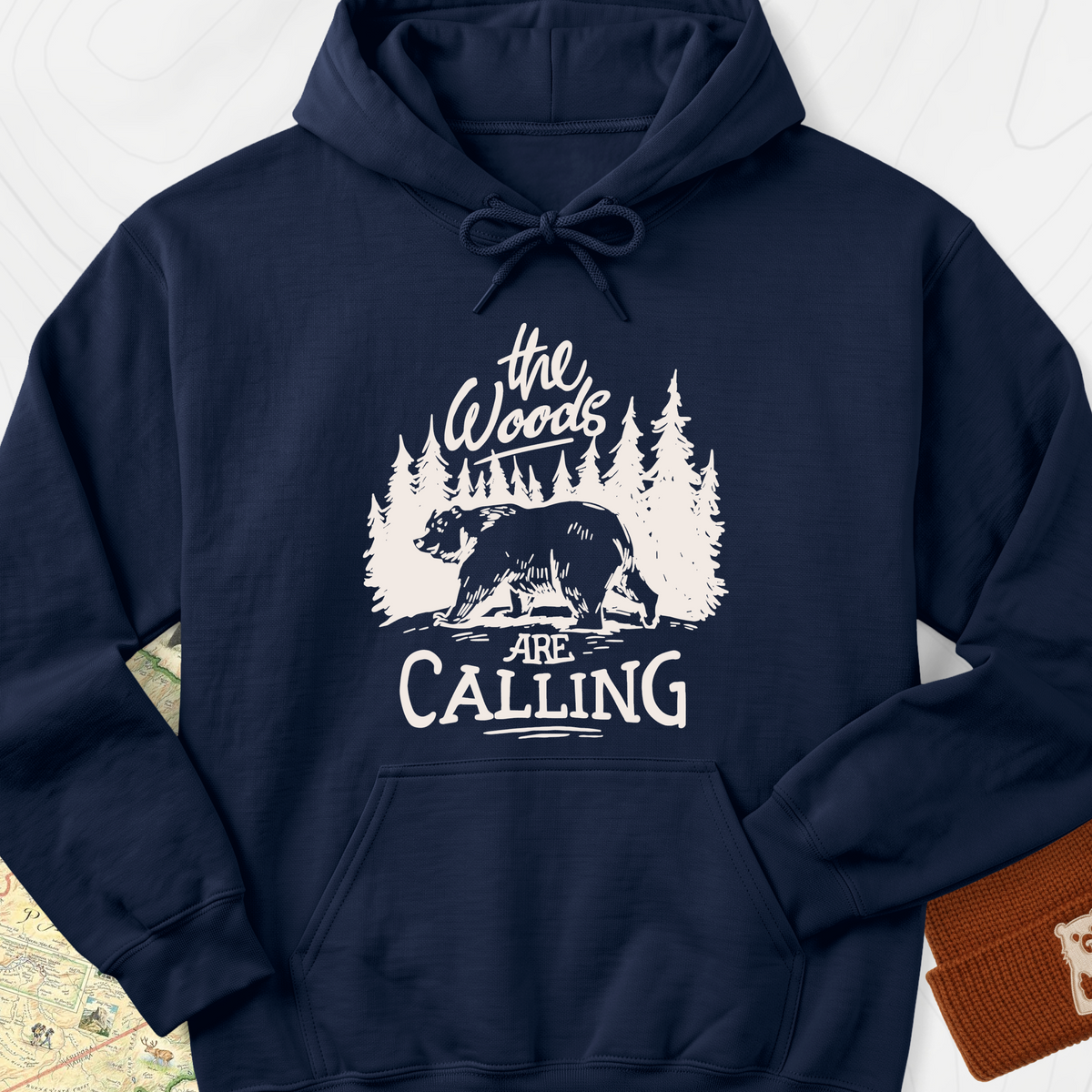The Woods T-Shirt Hoodie - Navy