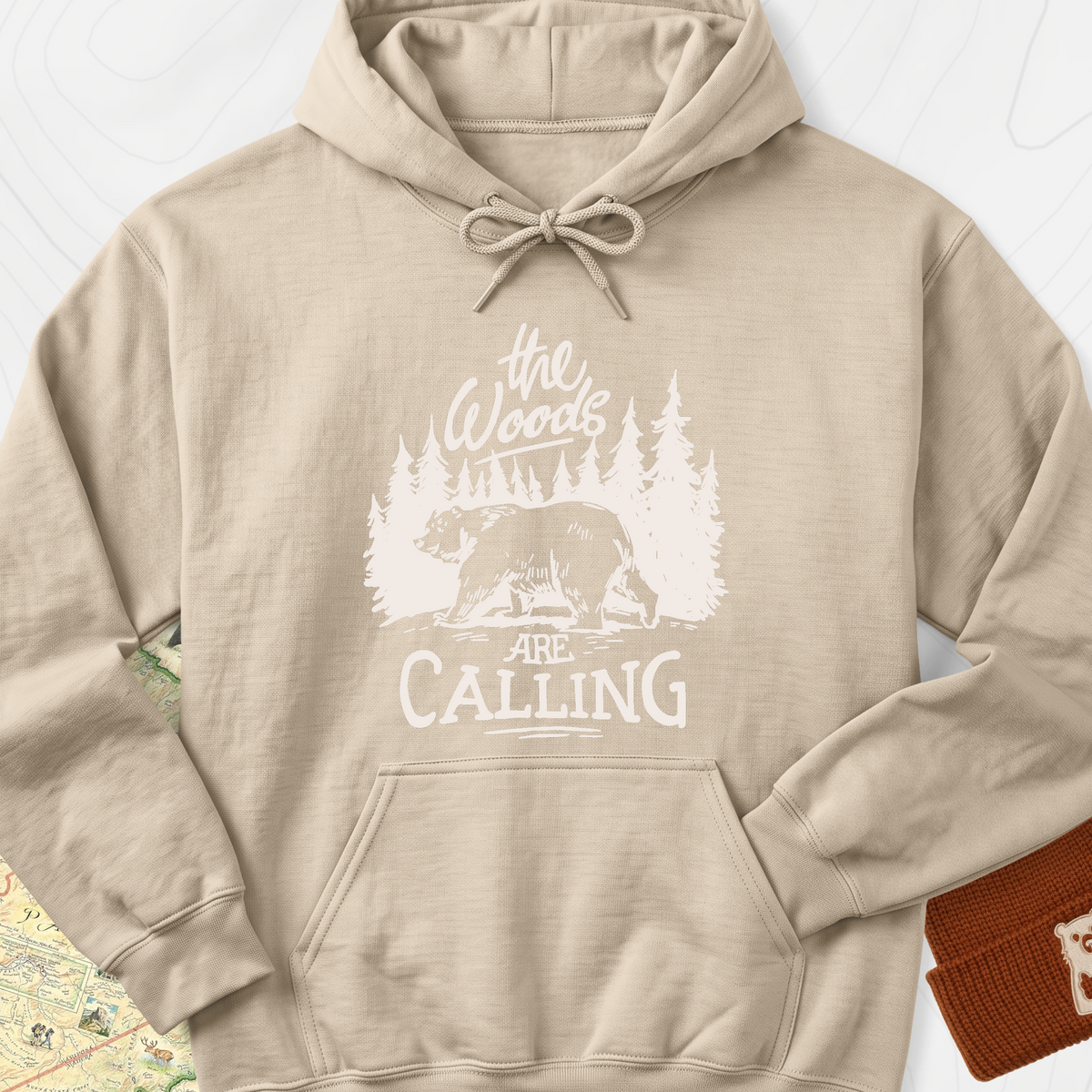 The Woods T-Shirt Hoodie - Sand