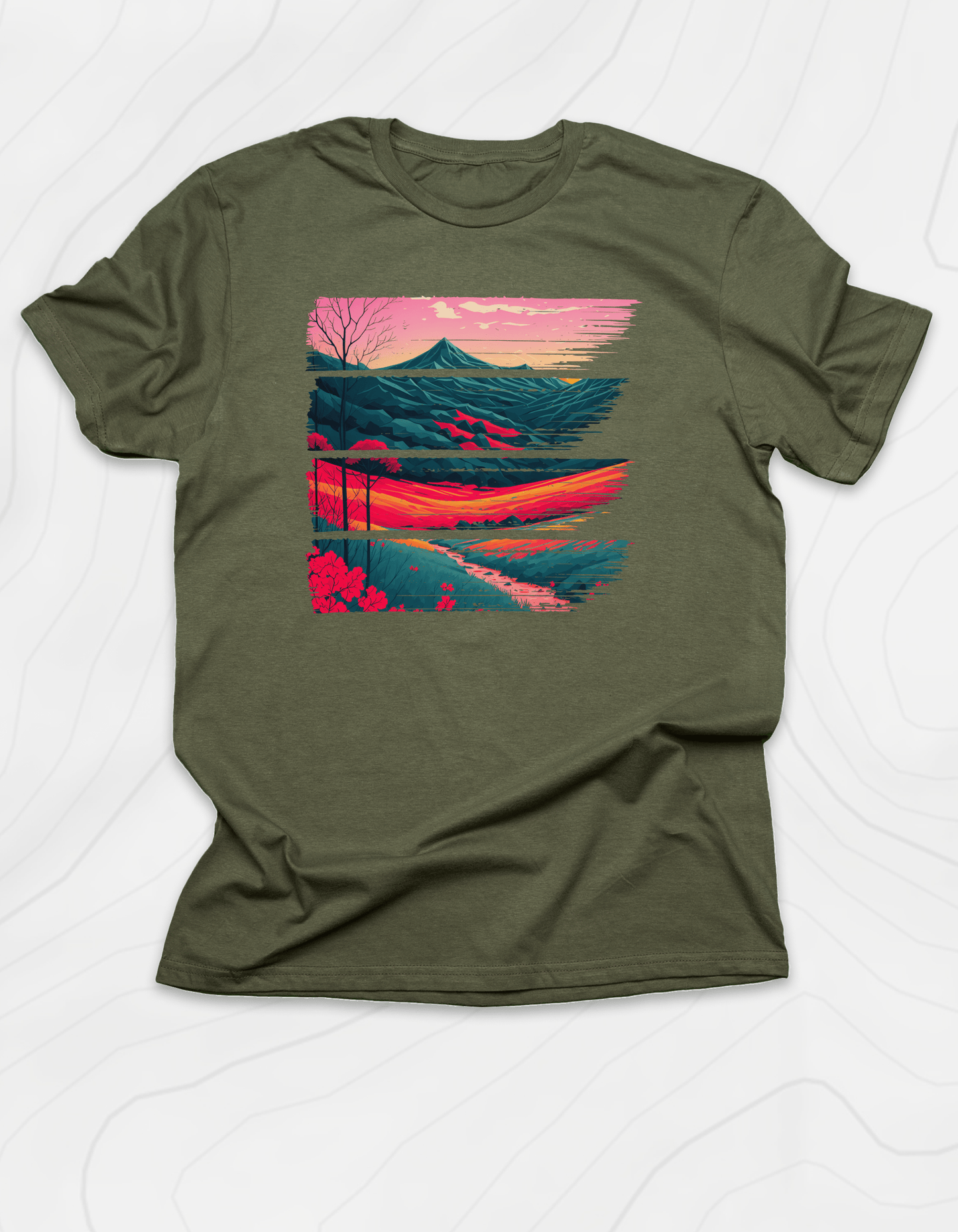 Red Rolling Hills T-Shirt