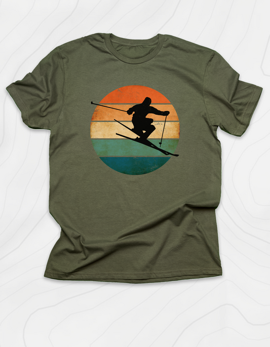 Retro Ski Sunset T-Shirt