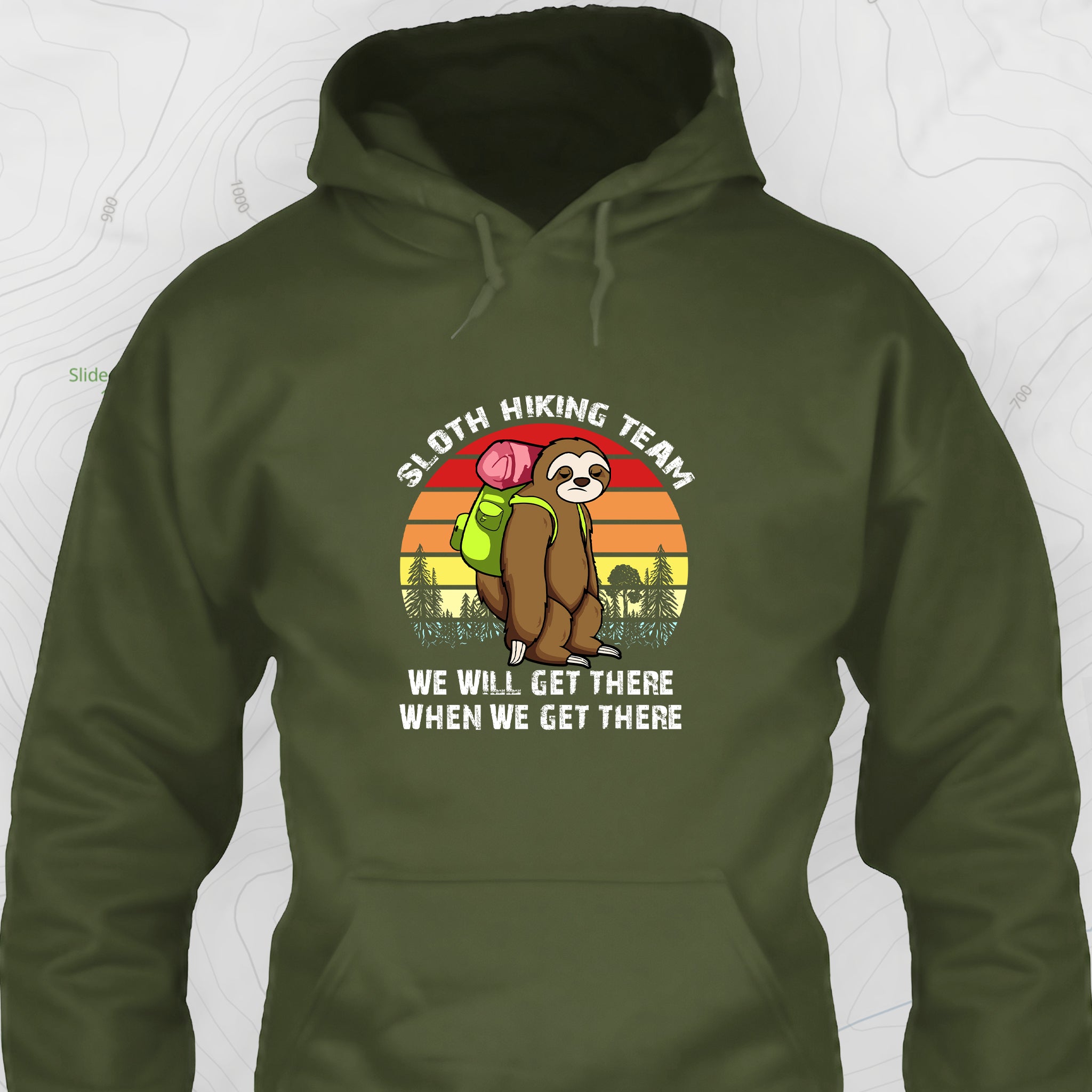 Sloth hiking team hoodie on sale