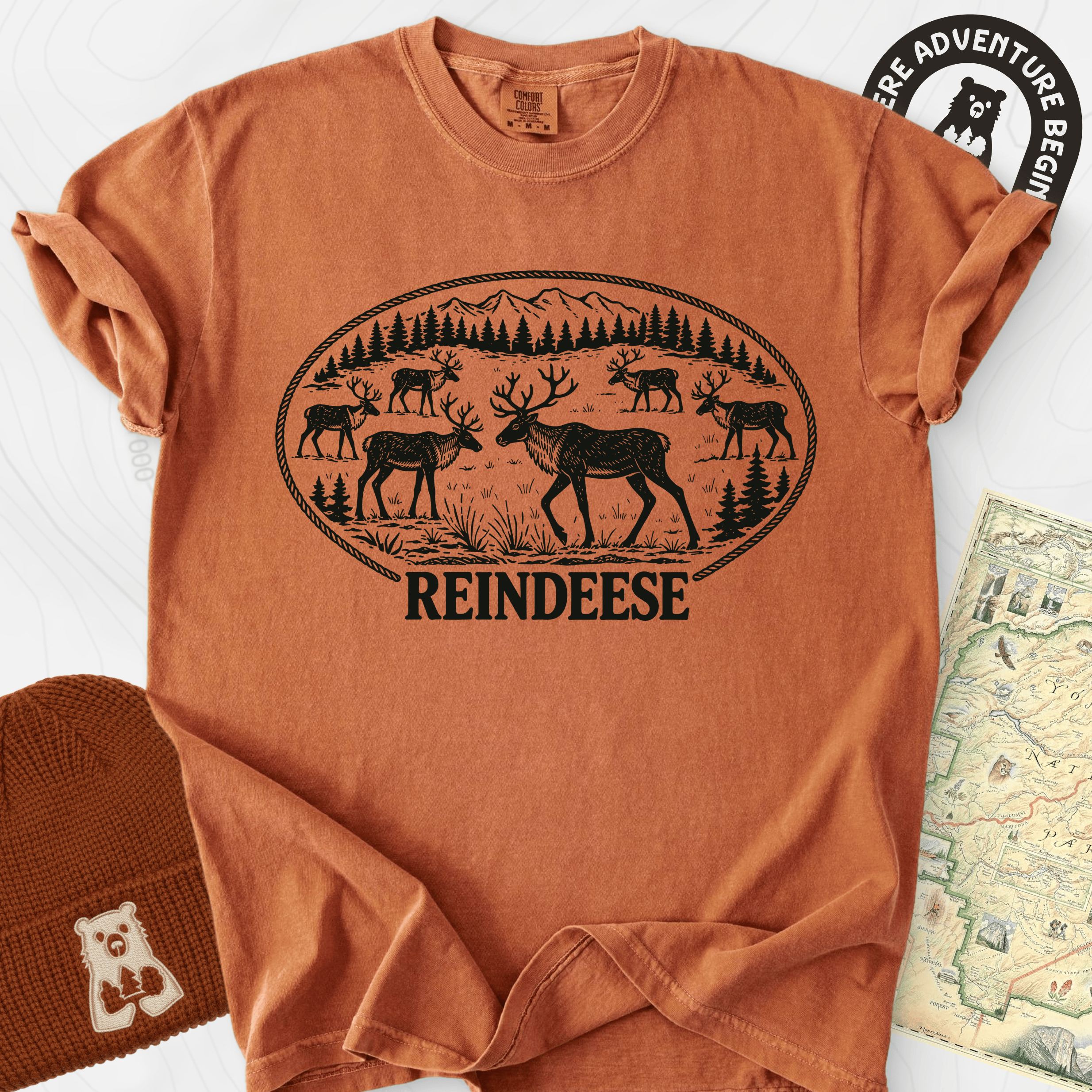 Reindeese Christmas Yam front print heavyweight T-shirt