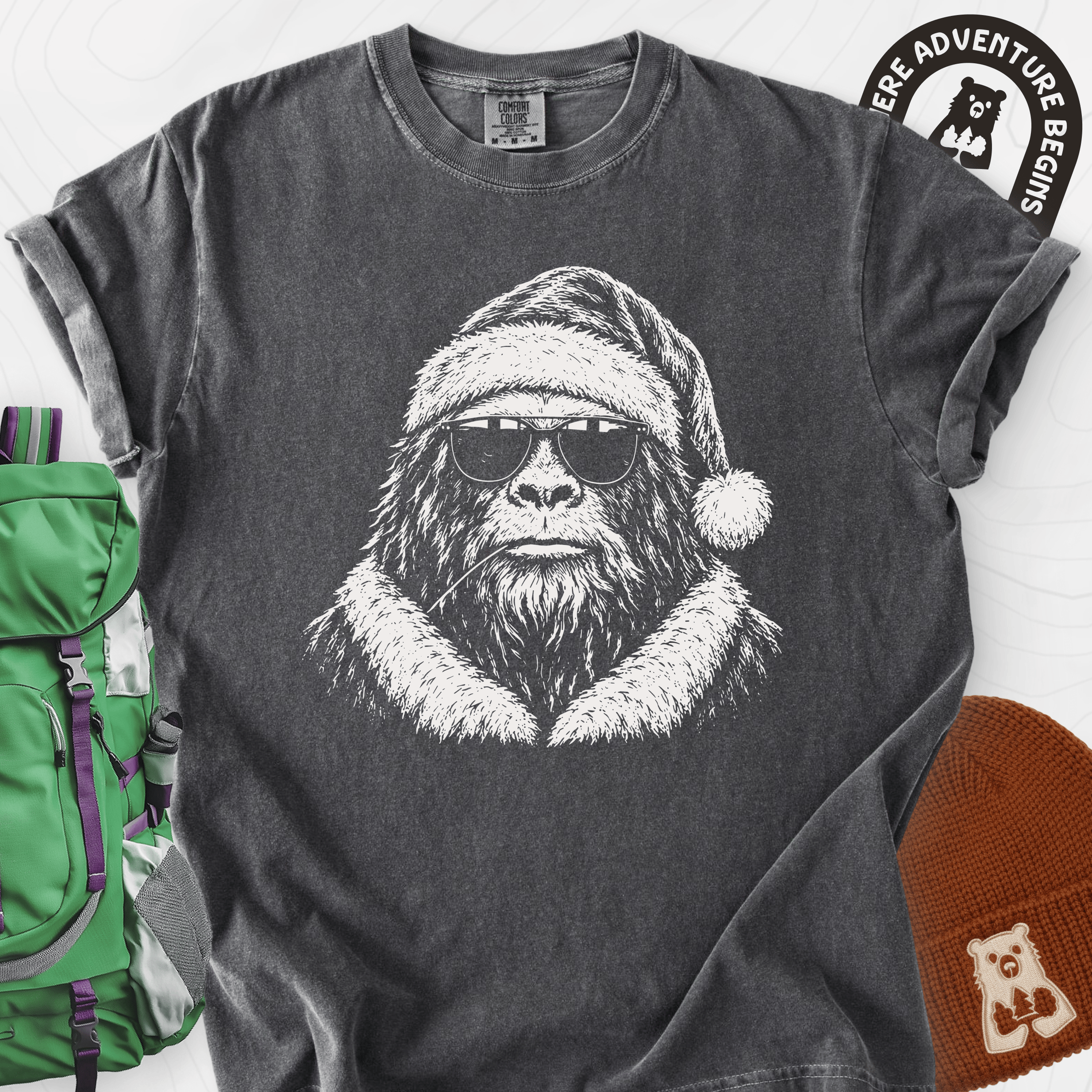 Cool Santa Squatch Pepper front print heavyweight T-shirt