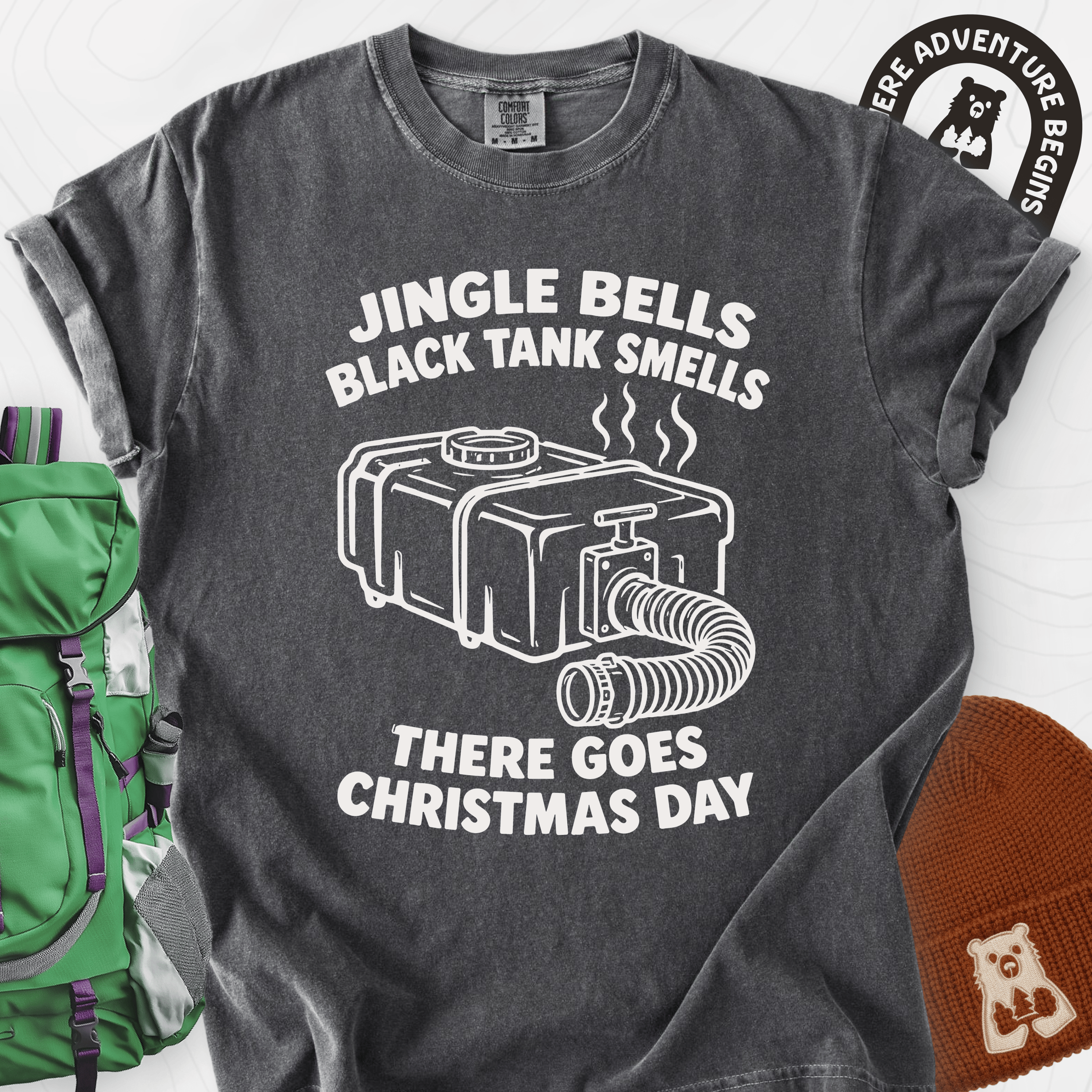 Black Tank Christmas Pepper front print heavyweight T-shirt