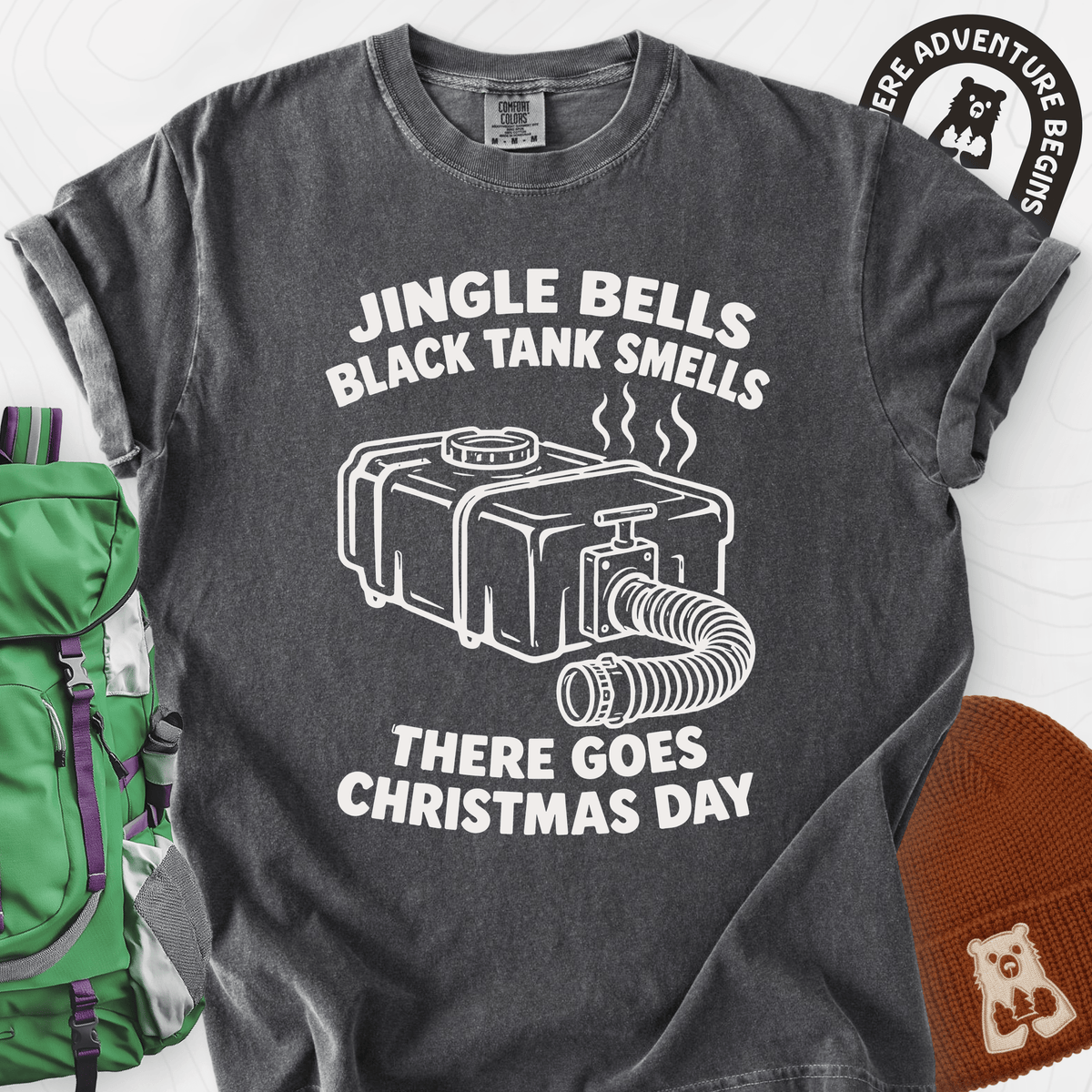 Black Tank Christmas Pepper front print heavyweight T-shirt