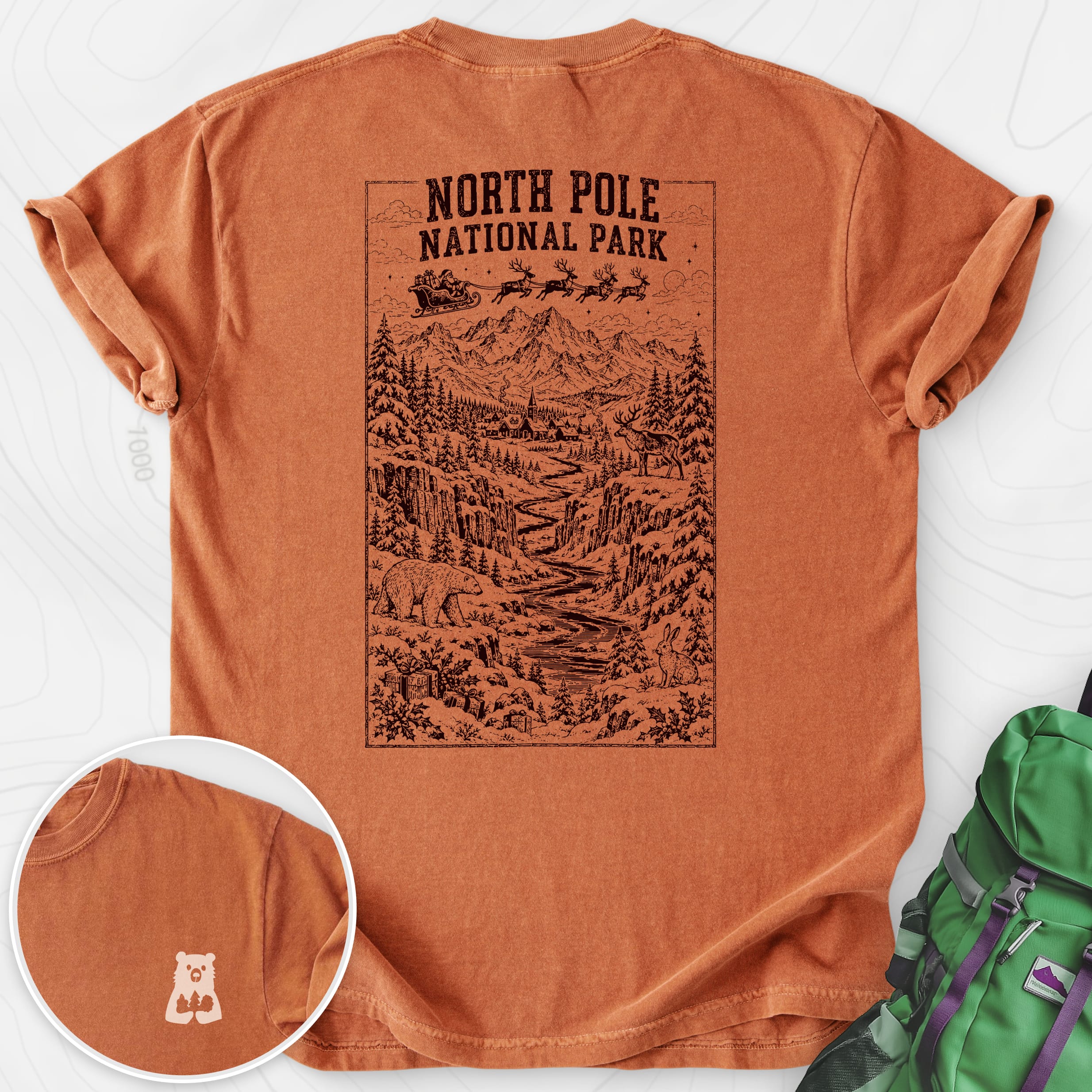 North Pole National Park Yam back print heavyweight T-shirt