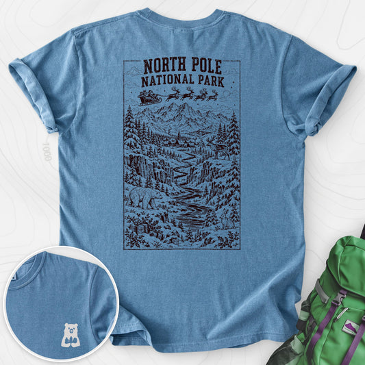North Pole National Park Blue Jean back print heavyweight T-shirt