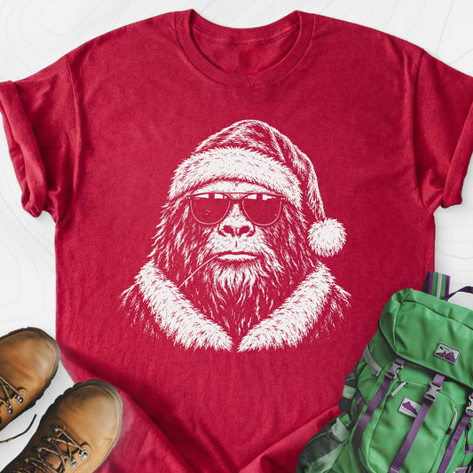 Cool Santa Squatch Heather Red front print lightweight T-shirt