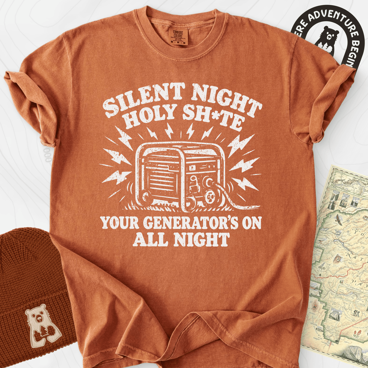 Silent Night Generator Yam front print heavyweight T-shirt