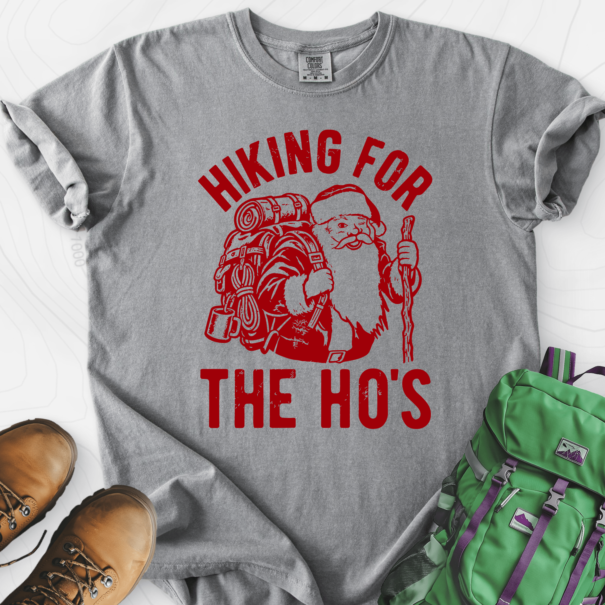 Hiking for the Ho's Grey front print heavyweight T-shirt